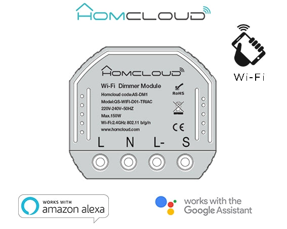 Mini Modulo Dimmer Rele' 1 Canale CH Wi-Fi Smart Life da incasso AS-DM1
