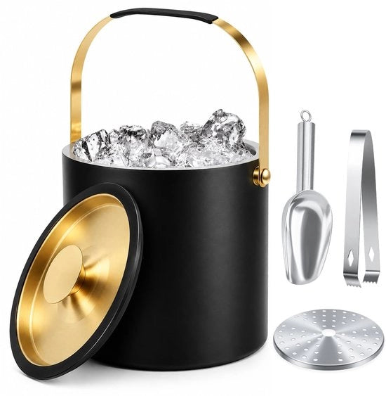 Semmer a doppia parete in acciaio inossidabile - 3,2 l - con coperchio - inclusa chiave e setaccio - ideale per birra/vino - semmer per bevande