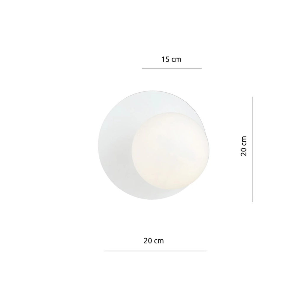 Lampada a parete Oslo in acciaio bianco con diffusore opalino