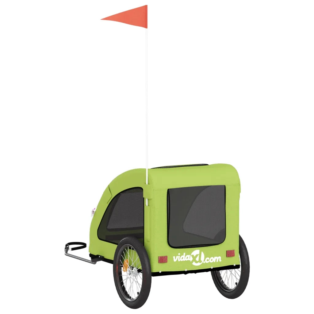 Rimorchio da Bici per Animali Verde Oxford e Ferro CFW1041169