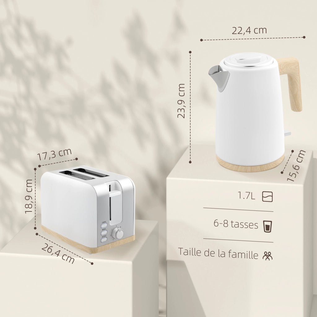 Bollitore e Tostapane ¨C Zephmum ¨C 1.7L 2200W Bianco