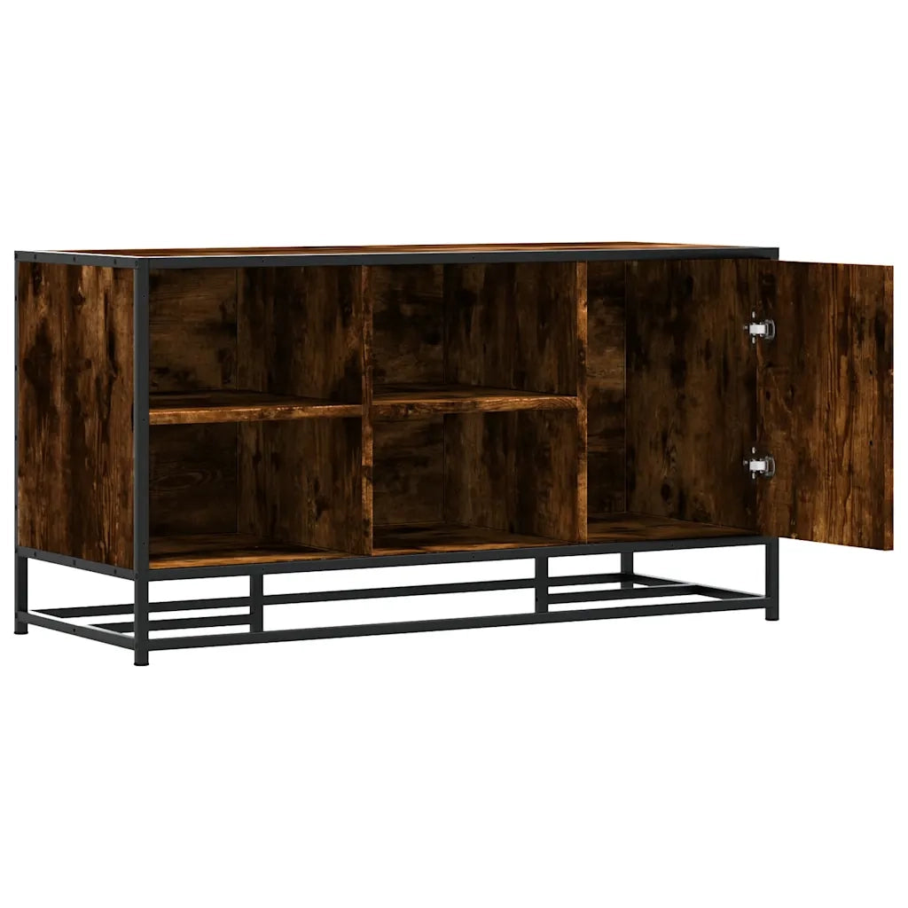 Scarpiera in Rovere Fumo 100x40x53,5 cm in Truciolato e Metallo 849216