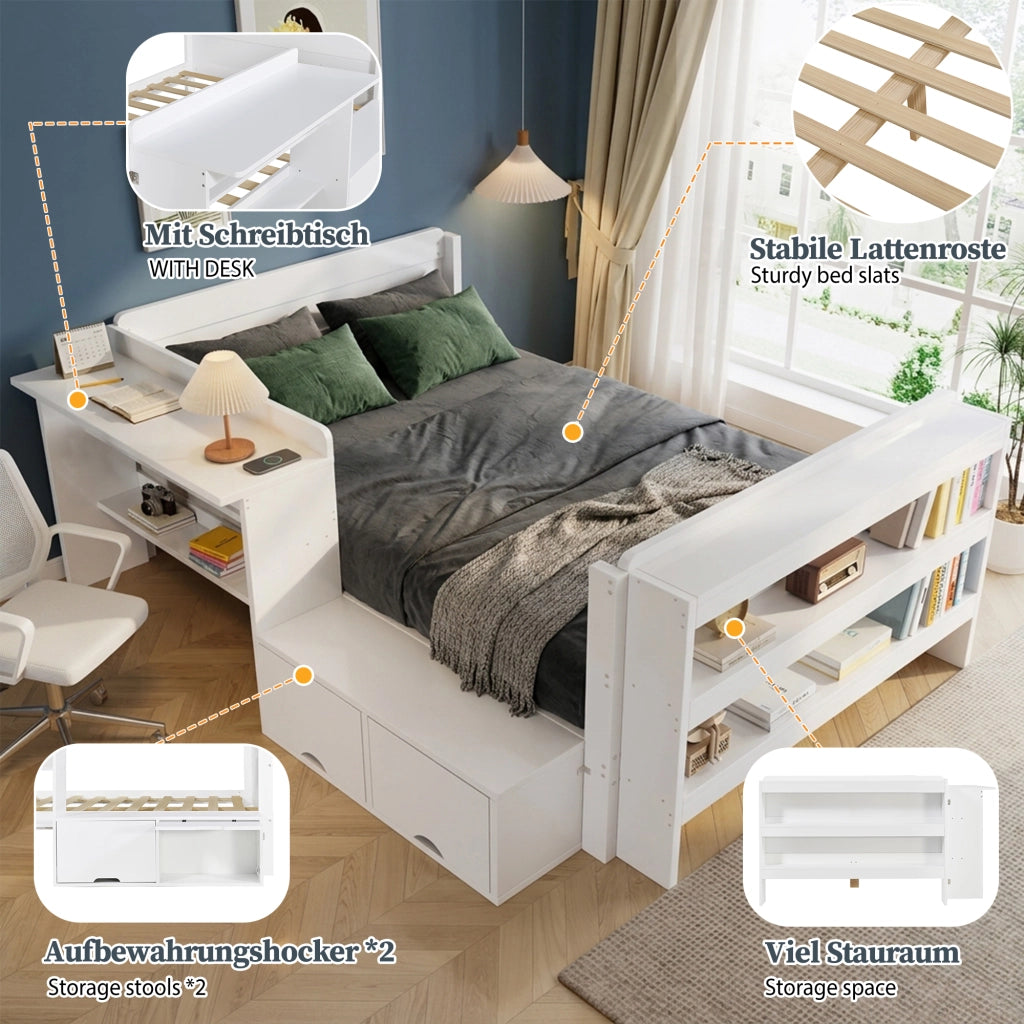 letto in legno bianco 120 x 200 cm