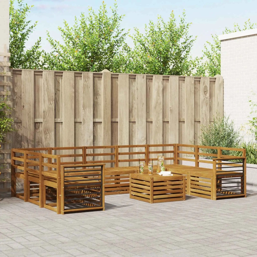 Set divani 10 pcs Naturale Legno di Acacia Massello 3375529