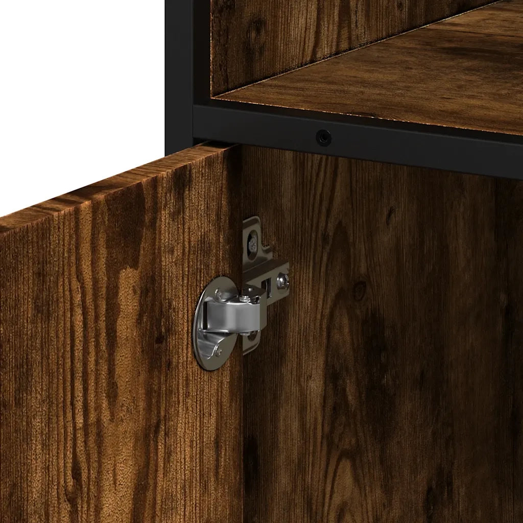 vidaXL Armadietto Bagno Rovere Fumo 35x37,5x100 cm Legno Multistrato