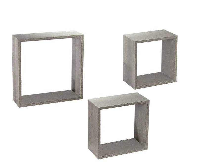 SET 3 PENSILI QUADRATI IN LEGNO DA PARETE IN TRE MISURE CON FINITURA OLMO