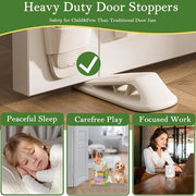 Matte di gomma per fermare la porta - fermagli per porte con attacchi - fermavita forte (doppio set) - ideale per uso in casa - ufficio - scuola - negozio - protezione di parete - tiene aperta la porta - fermavita ripiegabile - bianco