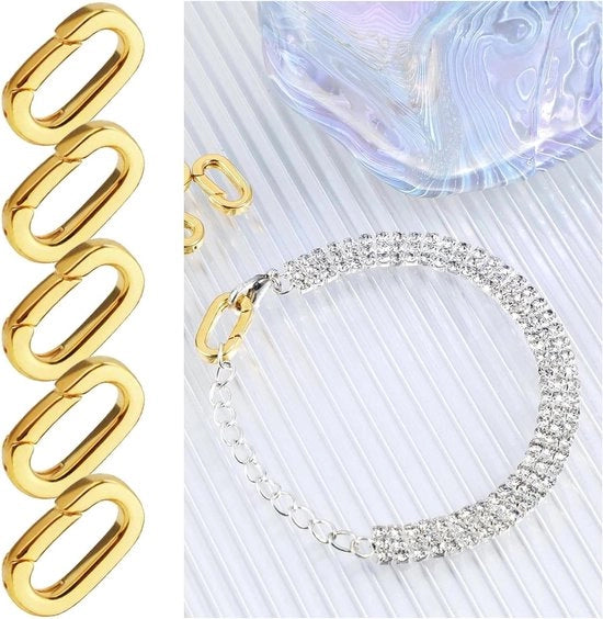5 pezzi di fermaglio ovale dorato - fermaglio per DIY - oro 18k