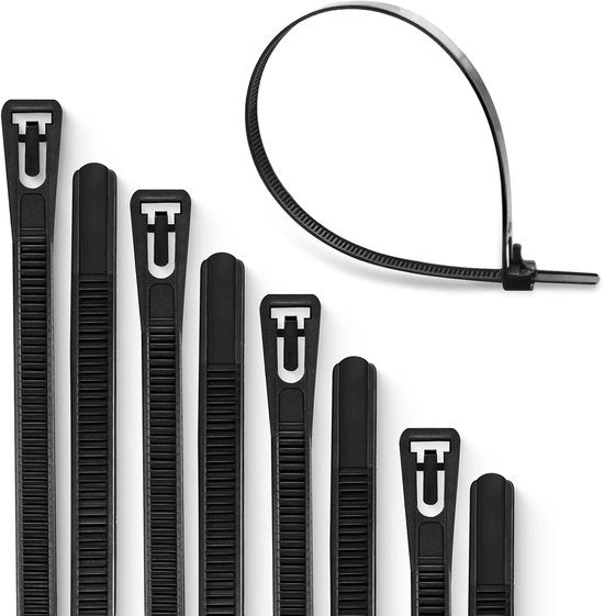 Cabletten da 100 - Flessibili in nylon - Nero - Rilasciabili - Ideali per l'organizzazione - Adatti per...