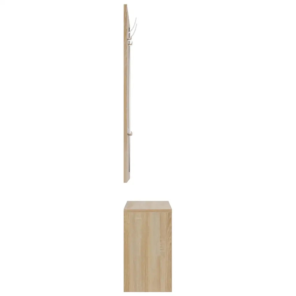 Set Scarpiera 3 in 1-Scaffale per scarpe Rovere Sonoma Legno Aggregato