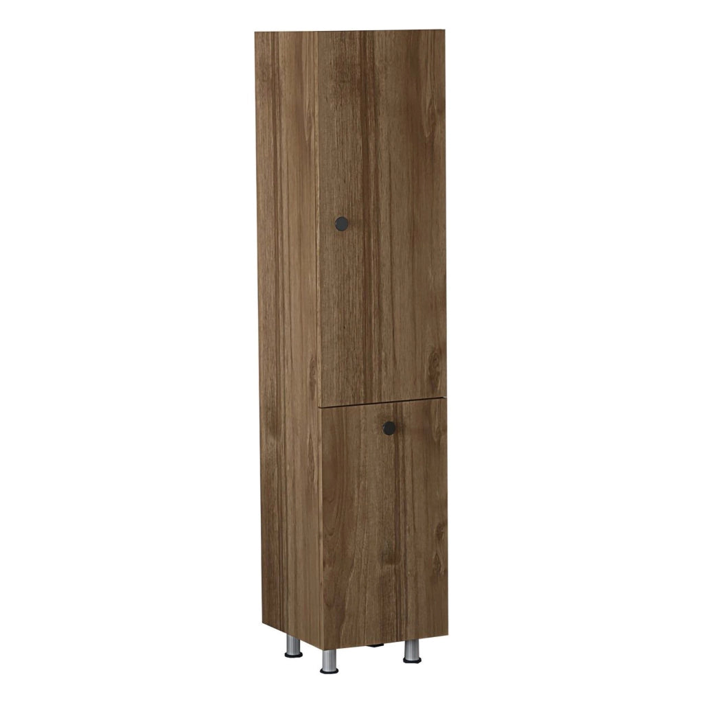 Cropani, Mobile Colonna 2 Ripiani, 35x32x155h cm Marrone Noce