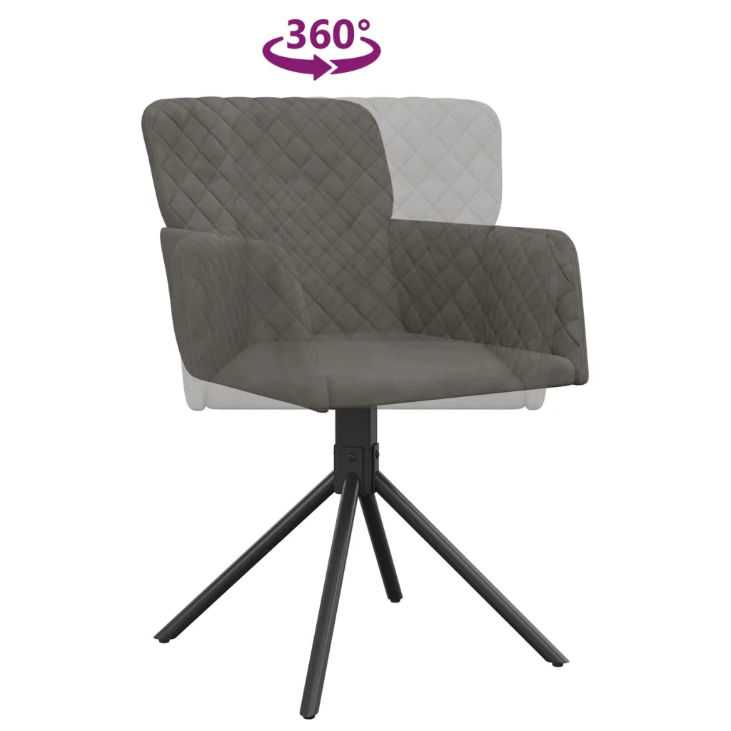 Sedie da Pranzo Girevoli 2 pz Grigio Scuro in Velluto cod mxl 12274