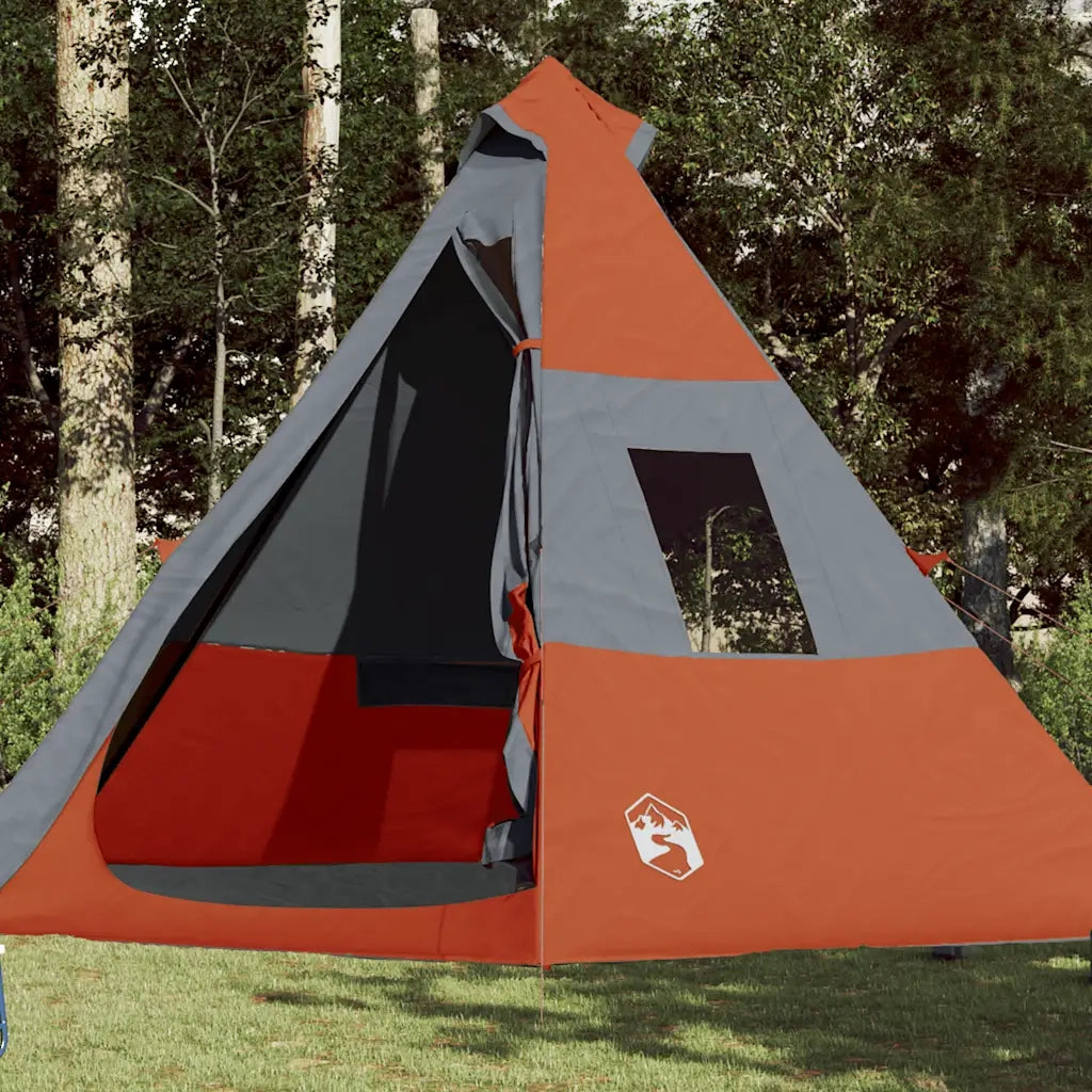 Tenda da Campeggio Tipi 7 Persone Arancione Impermeabile 94429