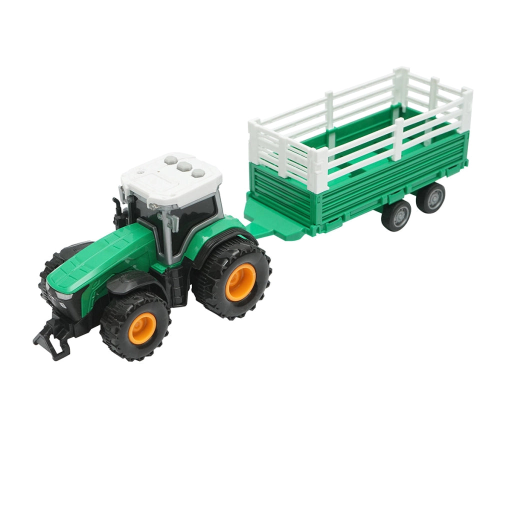 Trattore verde con rimorchio, 304x85x83mm giocattolo per bambini +3 anni