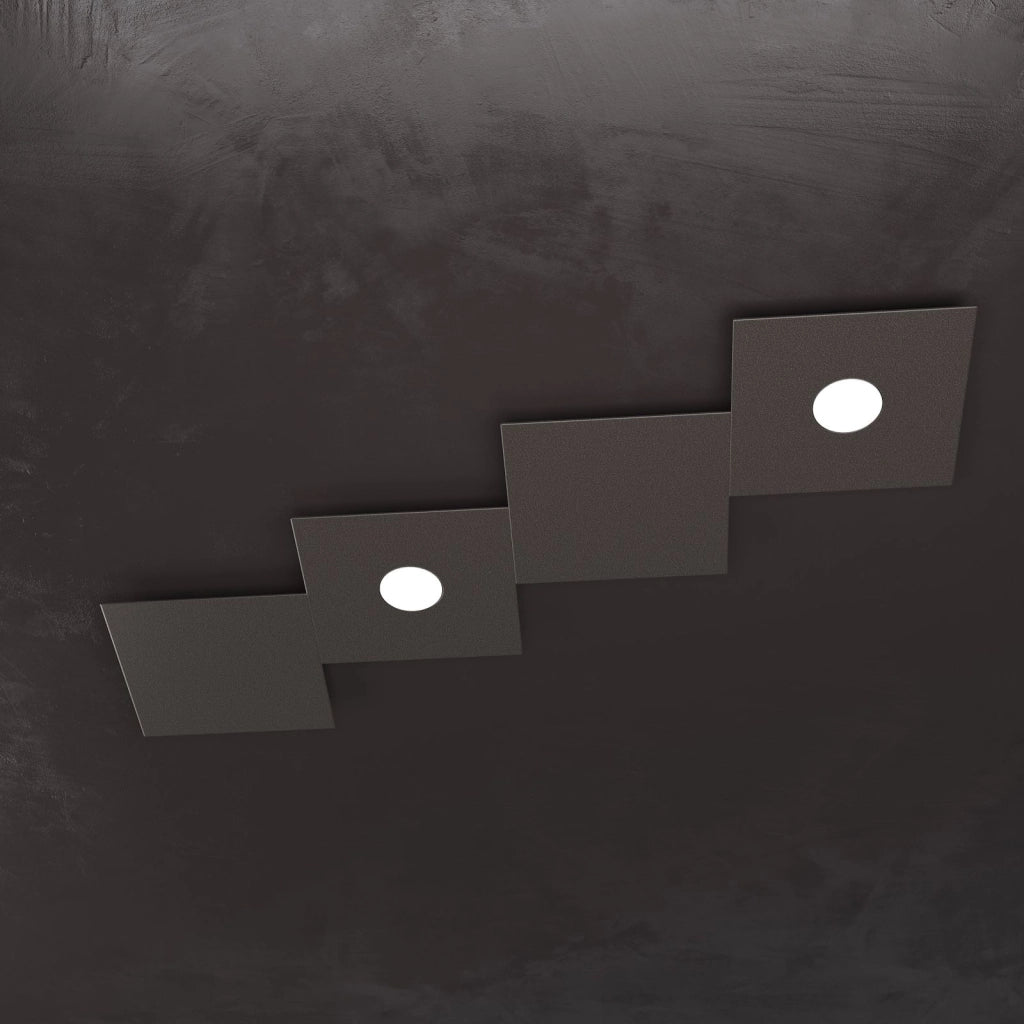 ECCENTRIC APPLIQUE-PLAFONIERA 2 LUCI + 2 DECORATIVO MARRONE 1156-2L2D-MA