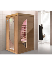 Sauna infrarossi tre posti 120x105cm, cromoterapia, ozono, radio legno hemlock Sicorage Faltresa