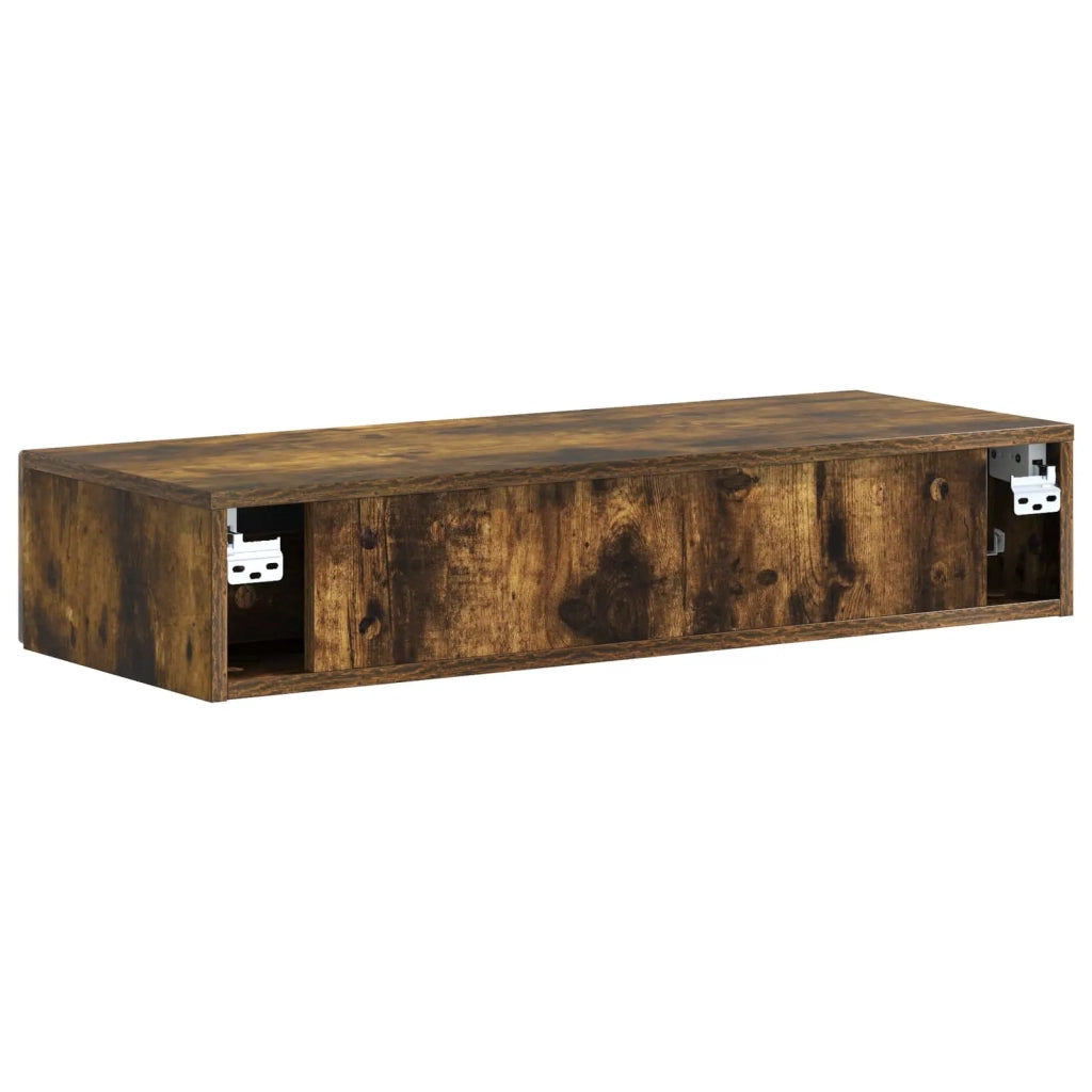 Tavolino da Parete Laterale 87,5 x 34,5 x 17 cm Rovere Fumo 898160