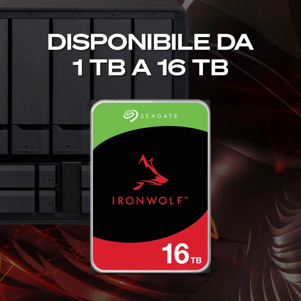 IronWolf 8TB, Unità disco interna, per NAS RAID, NAS, 3.5", SATA 6 GB/s, 7200 RPM, FFP, Data Rescue Service (ST8000VNZ02)