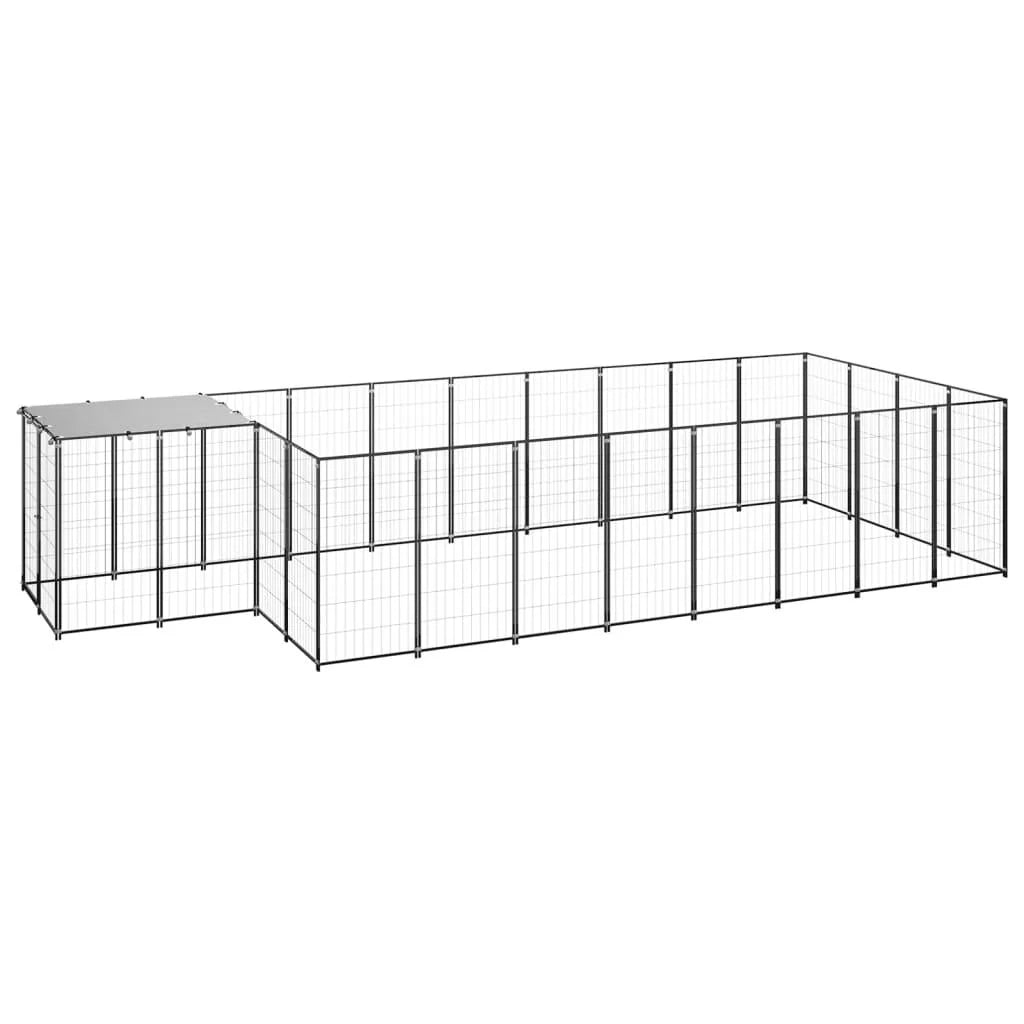 Recinto per animali da esterno per cani 10,89 m² 110 cm acciaio nero 02_0000486