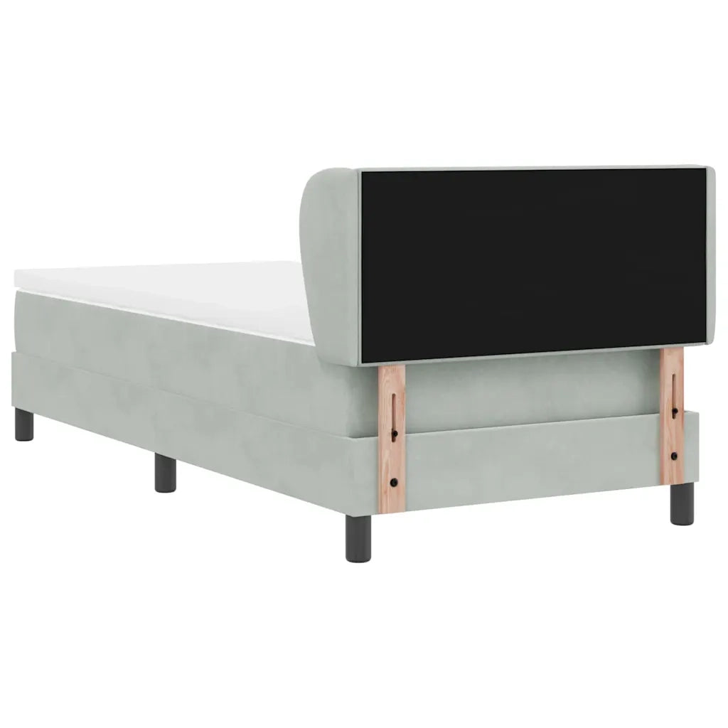 Letto a molle con testiera Grigio chiaro 80 x 200 cm Velluto 3340358