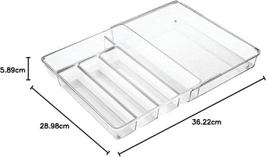 Organizzatore per l'armadio della cucina - l'ideale contenitore trasparente per la cucina - contenitore estensibile per tutti gli utensili da cucina