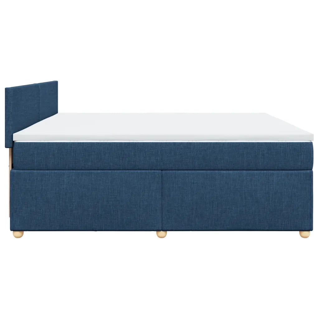 Giroletto a Molle con Materasso Blu 200x200 cm in Tessuto
