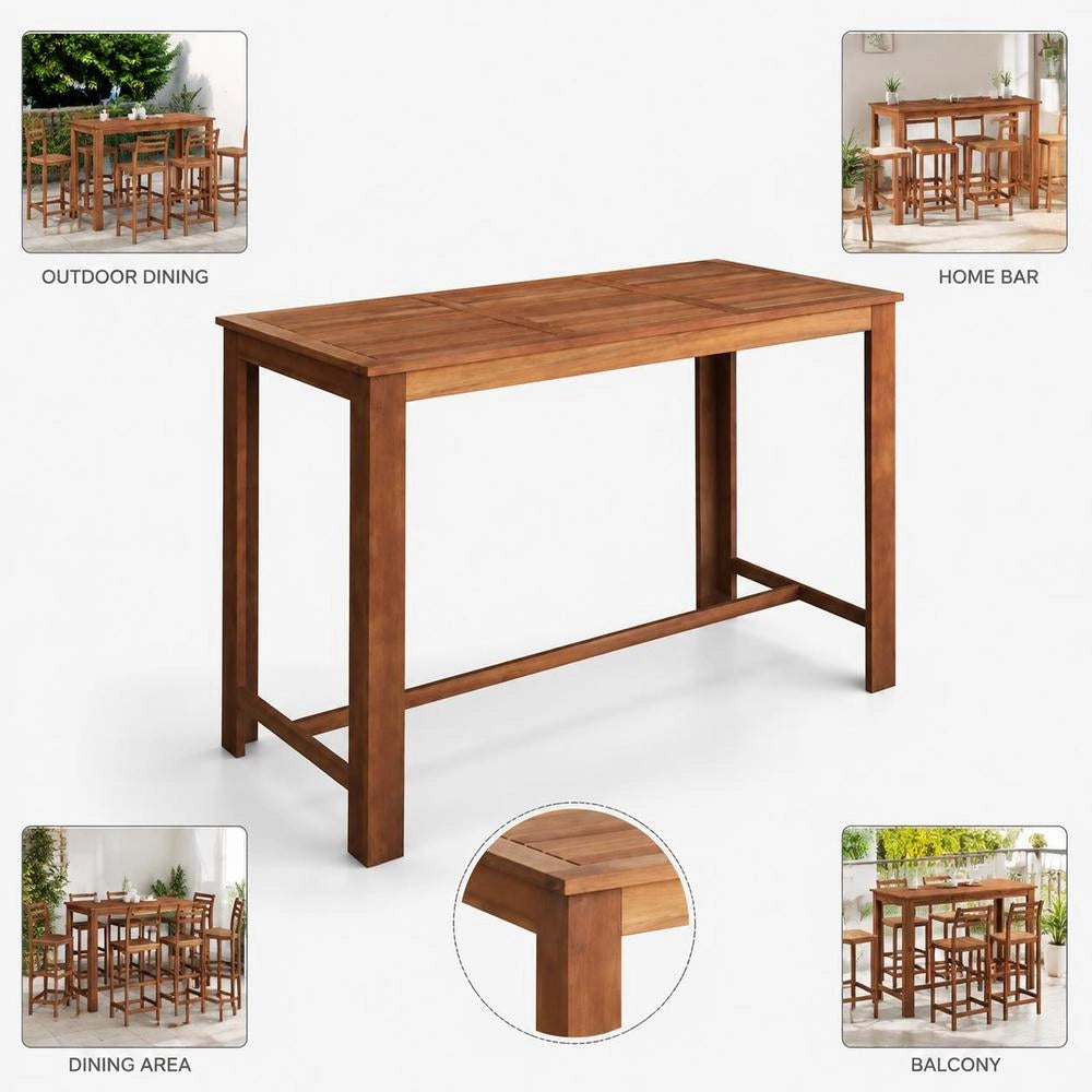 Bar Table Solid Acacia Wood 150x70x105 Cm