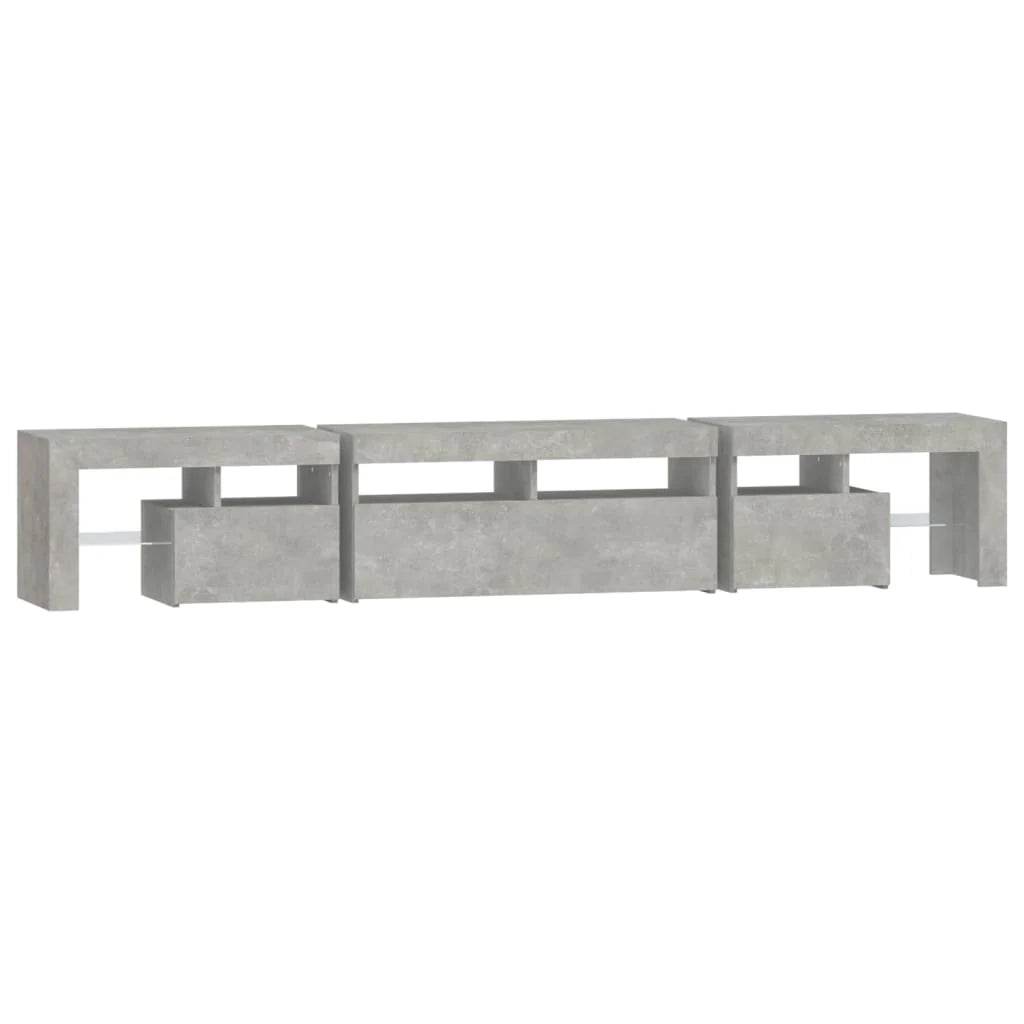 Mobile TV multimediale scaffale TV credenza mobile TV sala da pranzo soggiorno camera da letto con luci LED 230 x 36,5 x 40 cm grigio 02_0026561