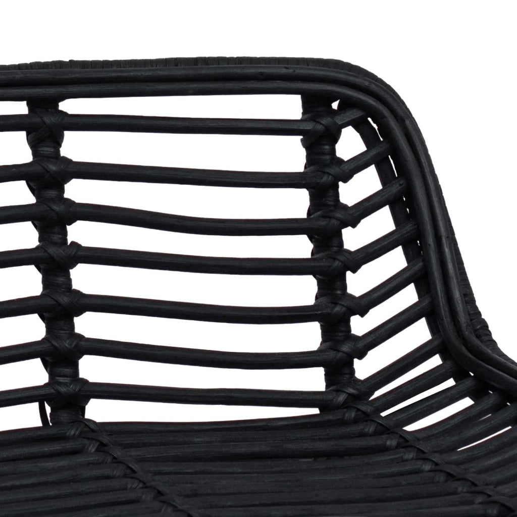 Sgabello da bar 2 pcs Nero 44 x 46 x 91 cm Rattan e acciaio