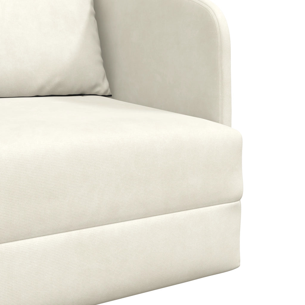 Divano Letto da Pavimento 2-in-1 Panna 65x80x83 cm in Velluto