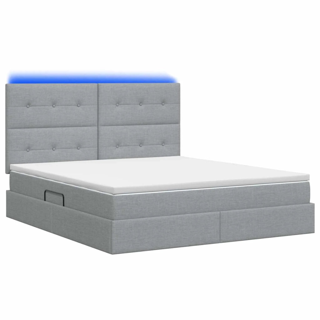 Letto con contenitore LED e materasso Grigio Chiaro 3459948