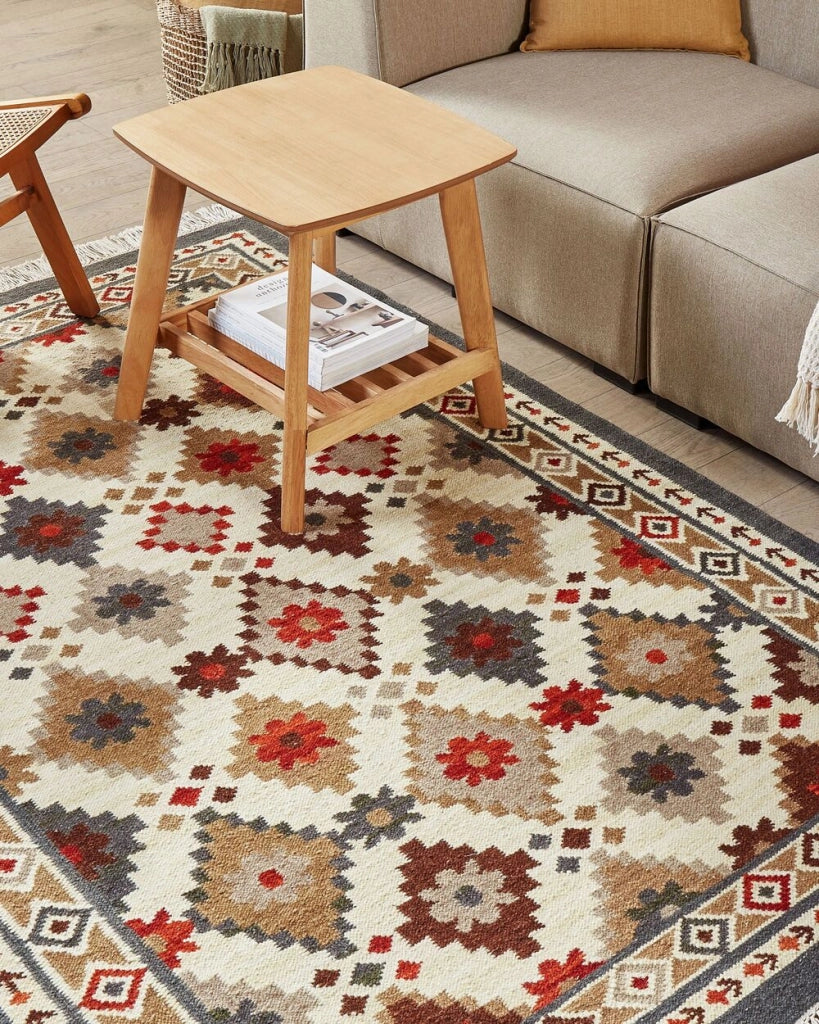 Tappeto di lana multicolore  kilim a mano 140 x 200 cm soggiorno camera da letto