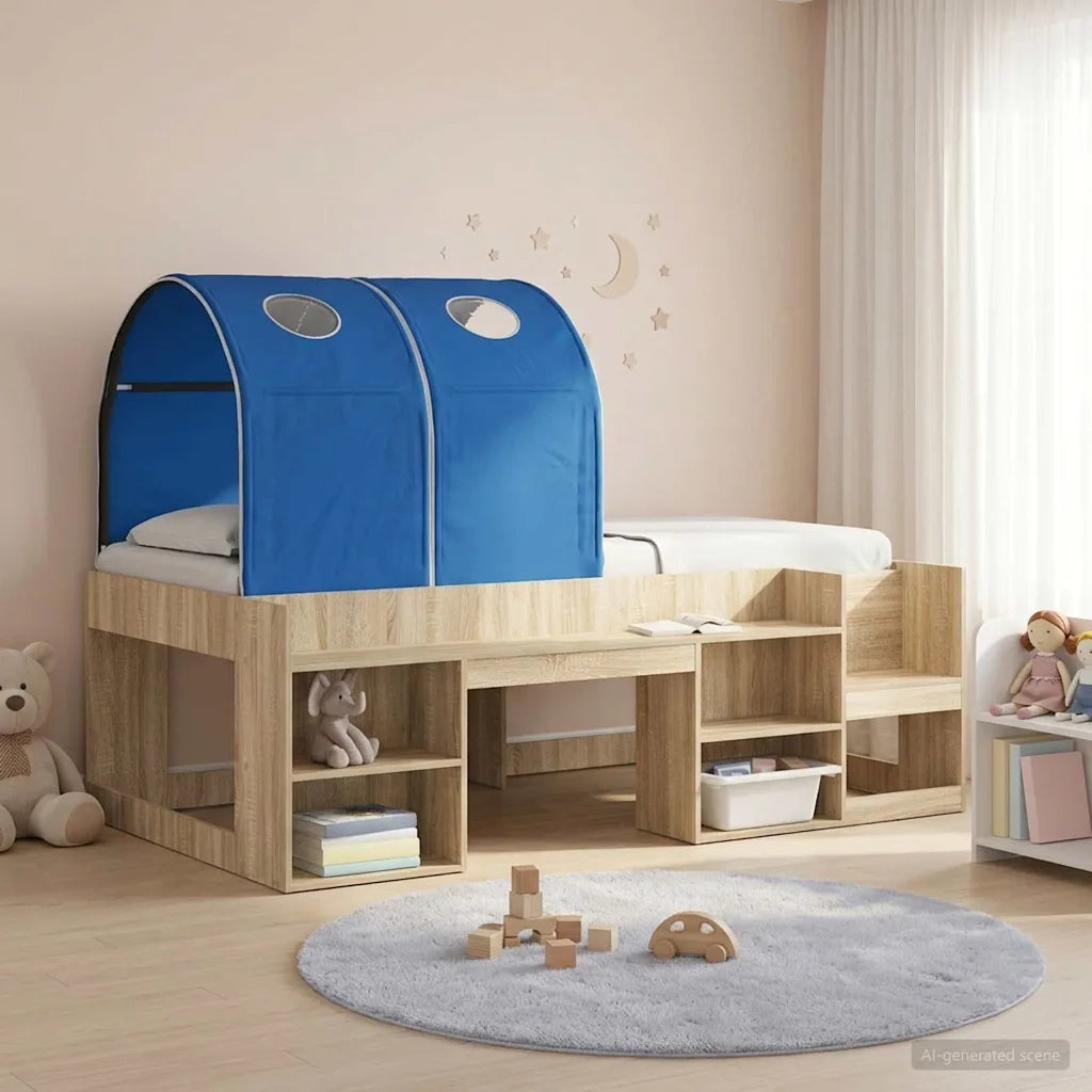 Tunnel per Letto 2 pcs Blu 211 x 52,5 x 2 cm Poliestere