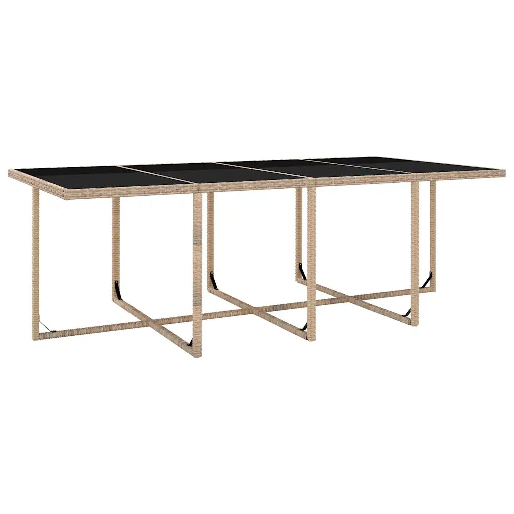 Set da Pranzo da Giardino 13 pz con Cuscini in Polyrattan Beige 42553