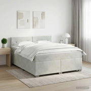 Letto box spring con materasso Grigio Chiaro 140 x 200 cm 3450728