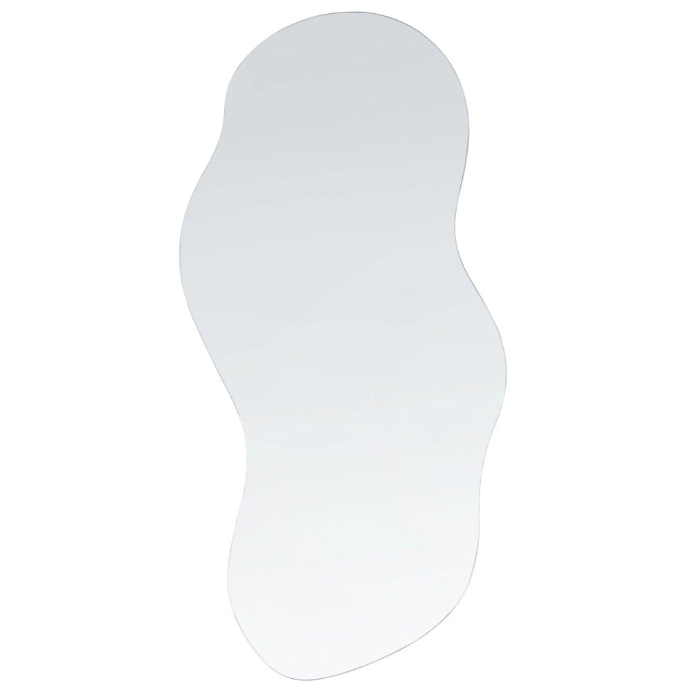 Specchio da parete in vetro argentato 33 x 80 cm senza cornice forma ovale camera da letto soggiorno