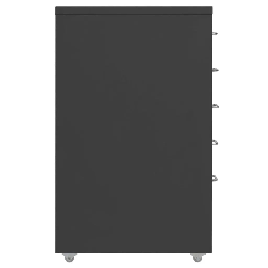 Schedario Mobile Antracite 28x41x69 cm in Metallo