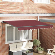 vidaXL Tenda Retrattile Borgogna 250 x 200 cm Poliestere e Alluminio