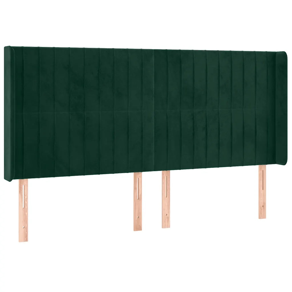 Testiera a LED Verde Scuro 203x16x118/128 cm in Velluto 3124355