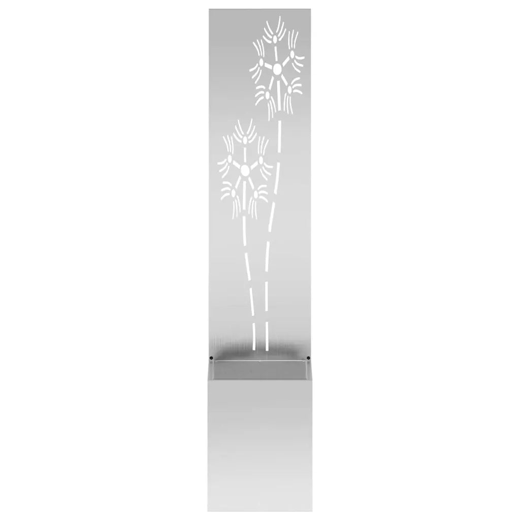 vidaXL Vaso da Giardino con Pannello Decorativo Argento 32 x 140 cm