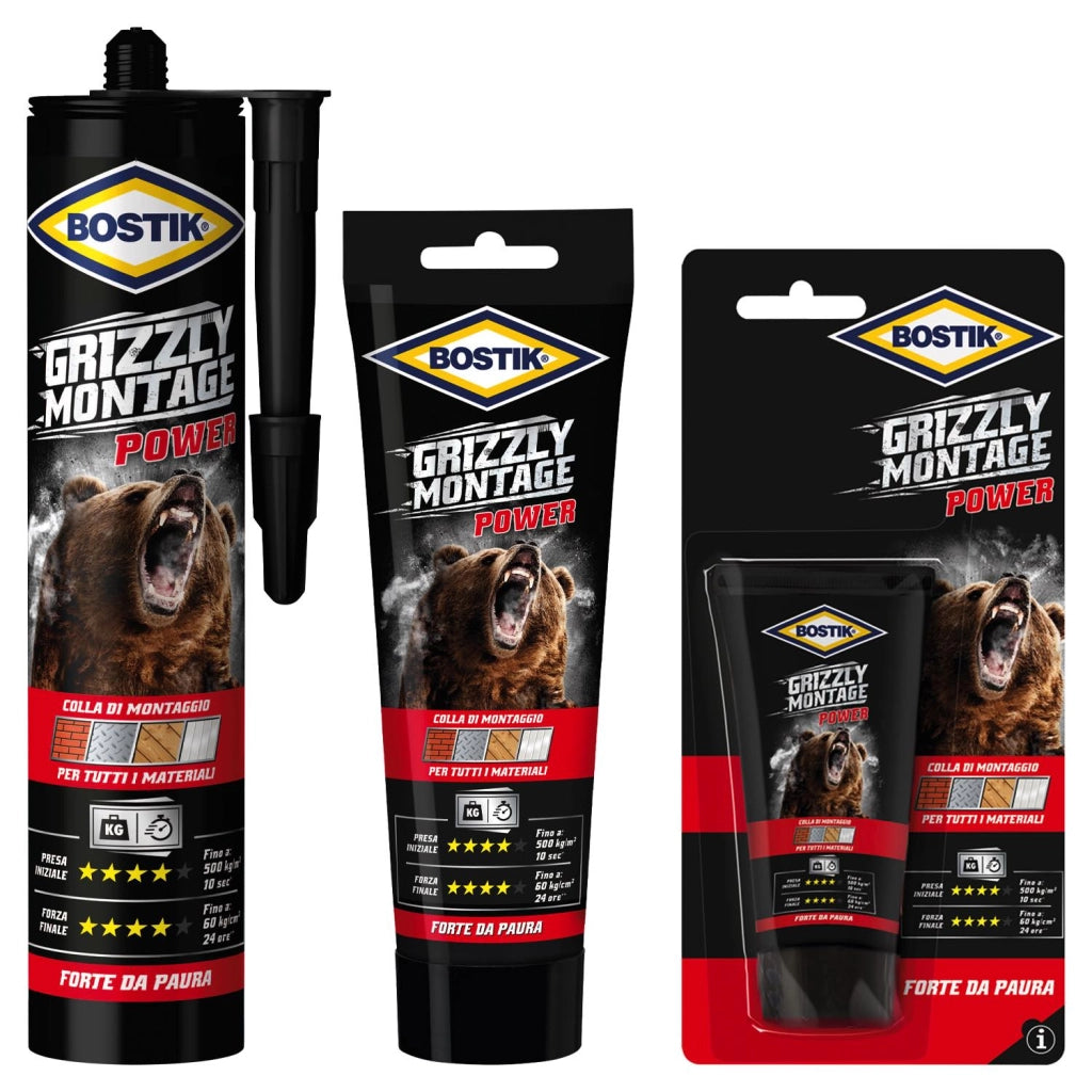 COLLA DI MONTAGGIO 'GRIZZLY MONTAGE' BOSTIK 250 gr - Tubetto - BOSTIK