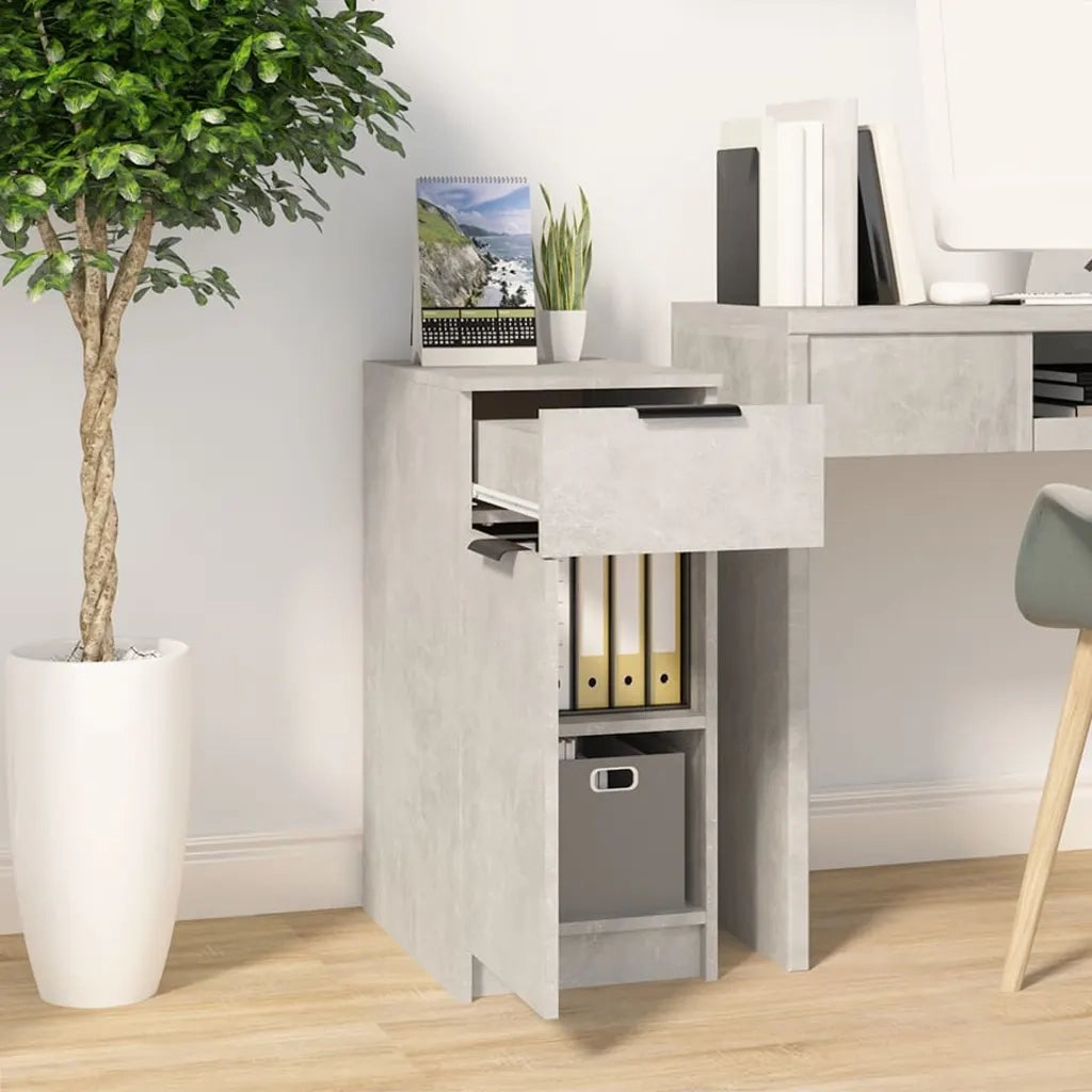 Armadietto da Scrivania Grigio Cemento 33,5x50x75 cm Legno 811506