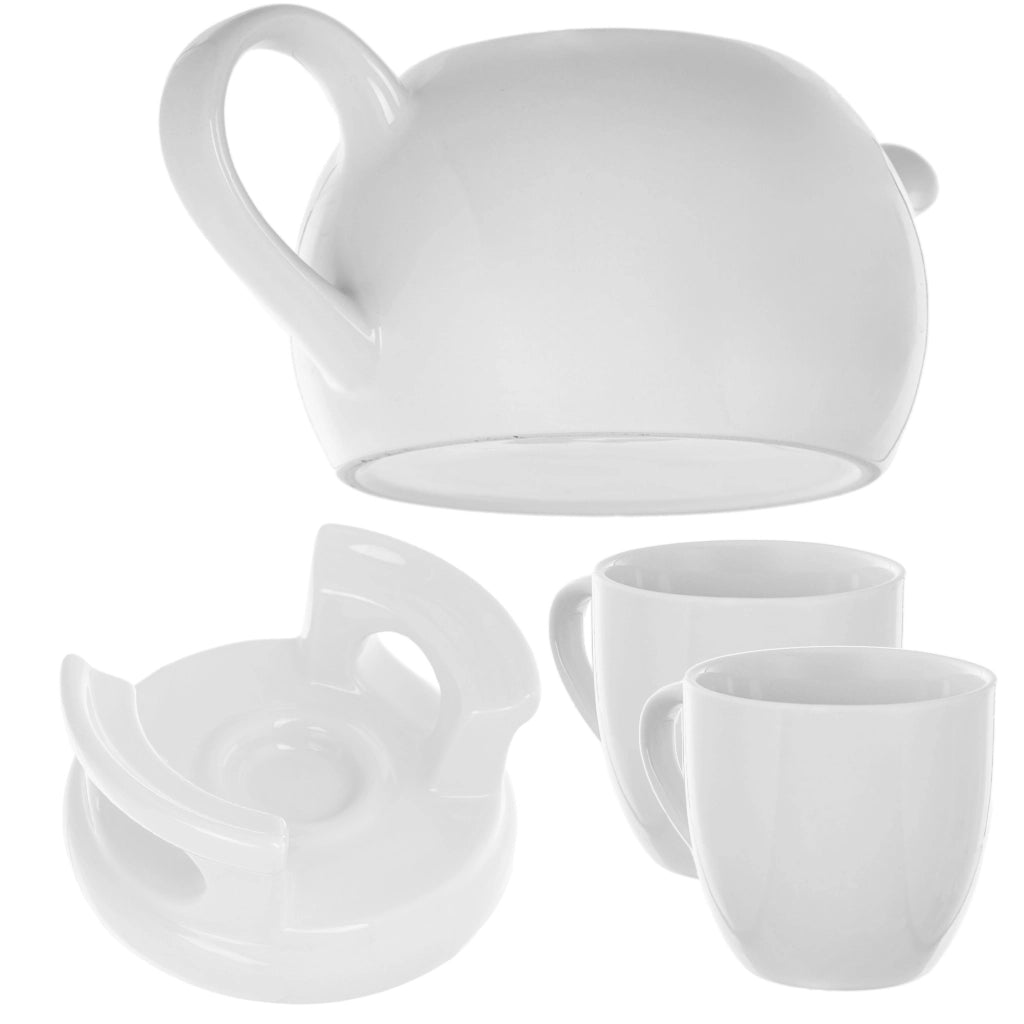 Teiera KADAX con riscaldatore, 1 litro, in ceramica, confezione regalo con 2 tazze.