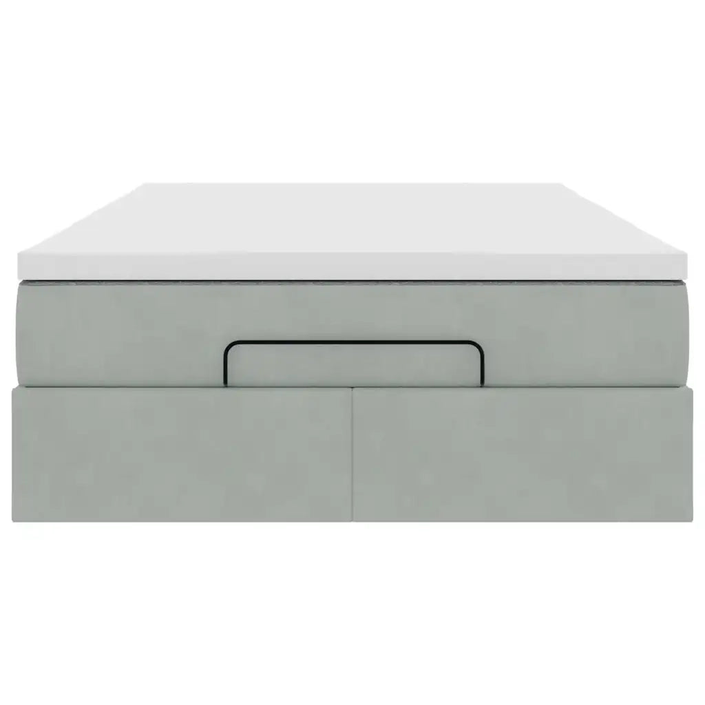 Pouf Letto con Materasso Grigio Chiaro 120x190 cm in Velluto 3311171