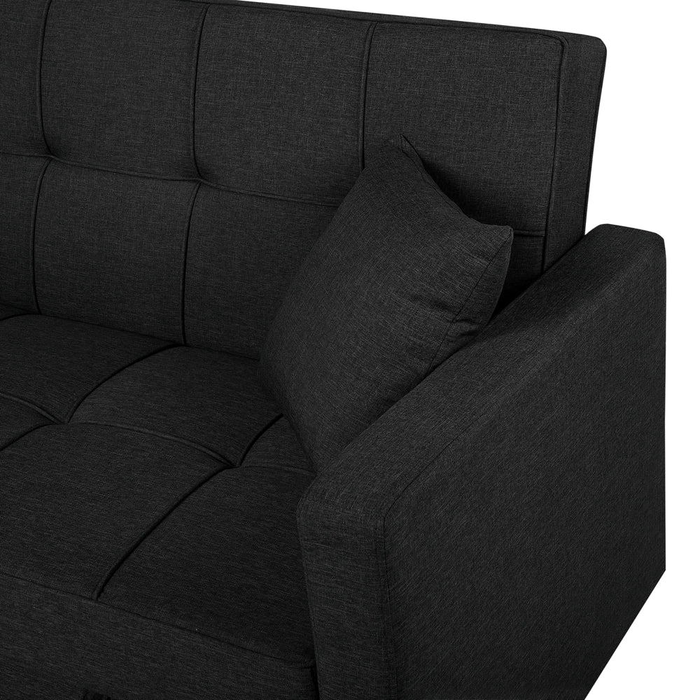 Divano Letto color Nero Funzione Sonno Imbottito stile Moderno contemporaneo soggiorno