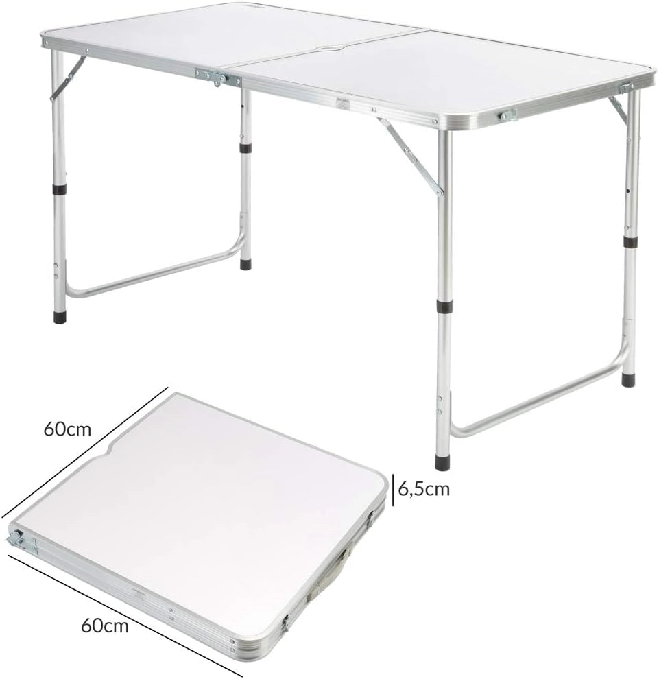 Set Mobili Campeggio Casaria Tavolo Pieghevole 4 Sgabelli Richiudibili Funzione Valigia Trasporto