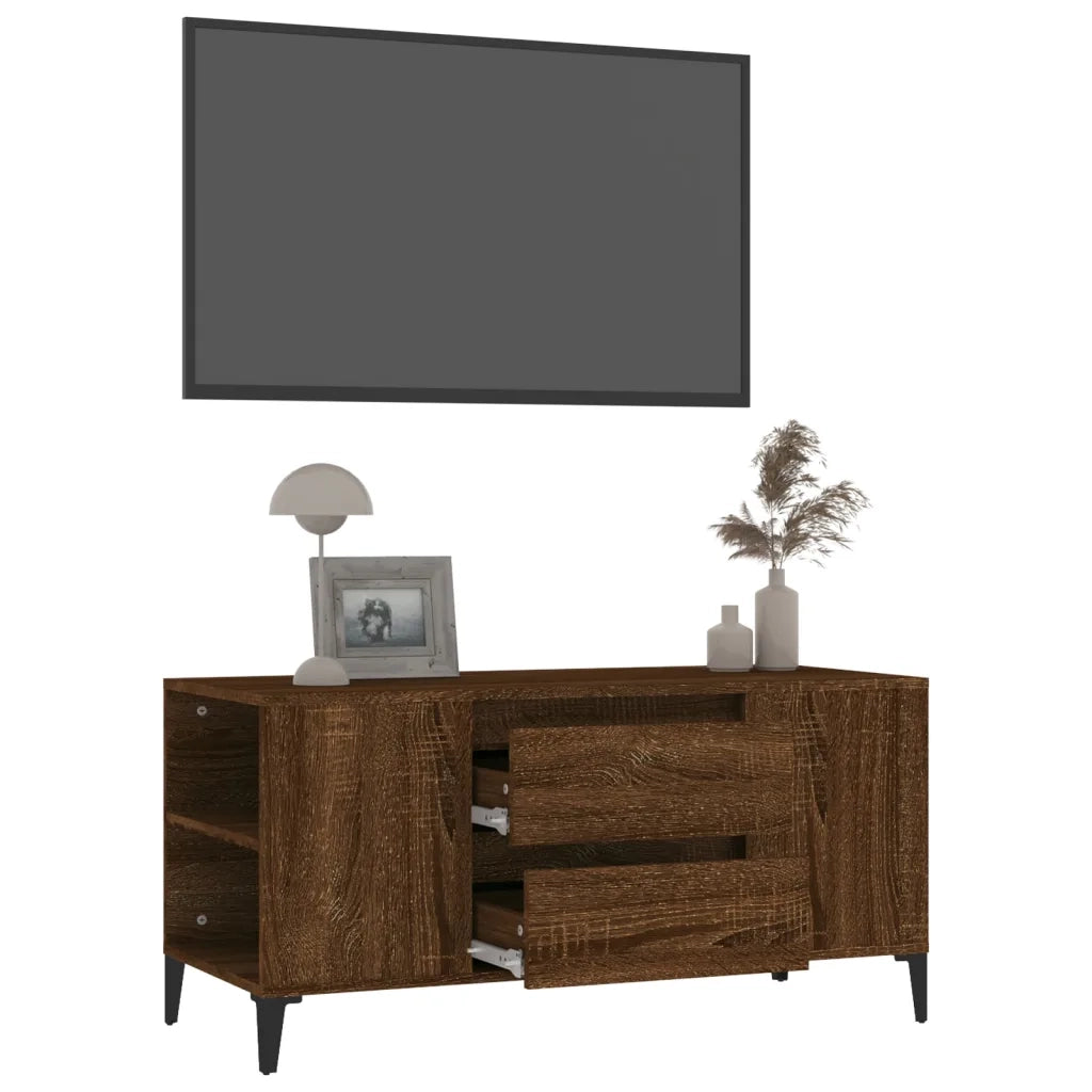 Mobile Porta TV-Mobile per TV-Credenza TV Rovere Marrone 102x44,5x50 cm Legno Multistrato 744670