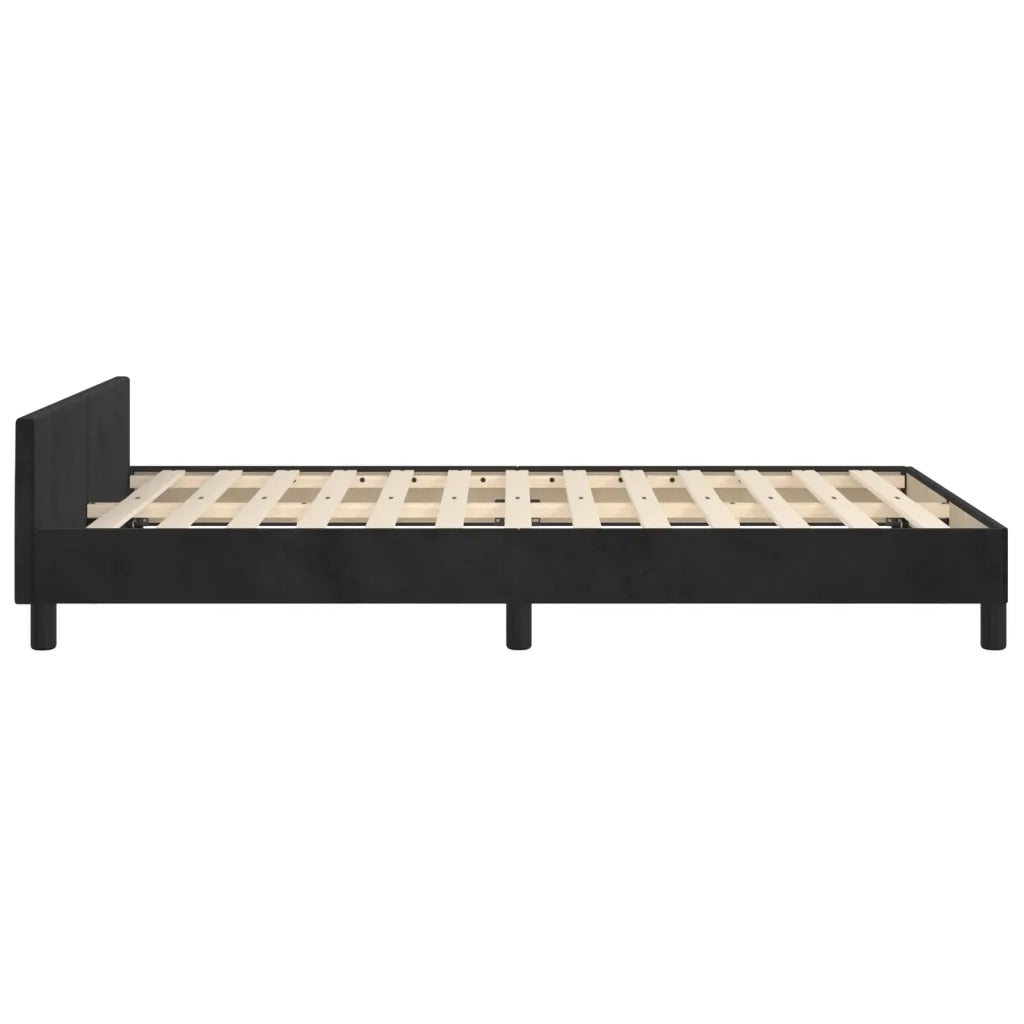 Giroletto senza Materasso Nero 120x190 cm Velluto