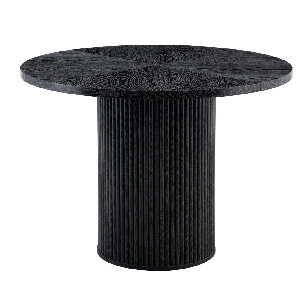 Tavolo da Pranzo Rotondo in MDF ¨C MINIMAL ¨C Nero, 100 cm, 4-6 Persone