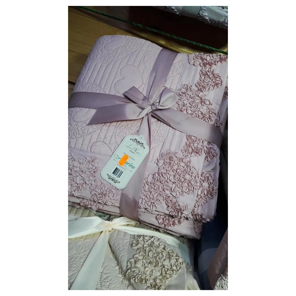 Trade Shop - Trapunta Matrimoniale Alta Qualità Con Ricamo Al Bordo Colore Fantasia Casuale -
